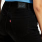 Women's Black Ribcage Bell Bottom Wide Leg Fit High Rise Jeans - Detail View