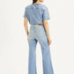 Women's Blue Ribcage Bell Bottom Wide Leg Fit High Rise Jeans - ab032bff-4aab-4b5c-91e5-4fd92d451351 View
