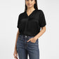Women's Solid Black V Neck Top - e1e460cf-8631-4418-be47-674a194c71e4 View