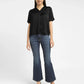 Women's Solid Black V Neck Top - a62dfe3c-0f87-4f8a-9223-60730557fb53 View
