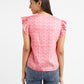 Women's Geometric Pink V Neck Top - 1dcfe78b-ee34-4f95-b685-26b64f656074 View