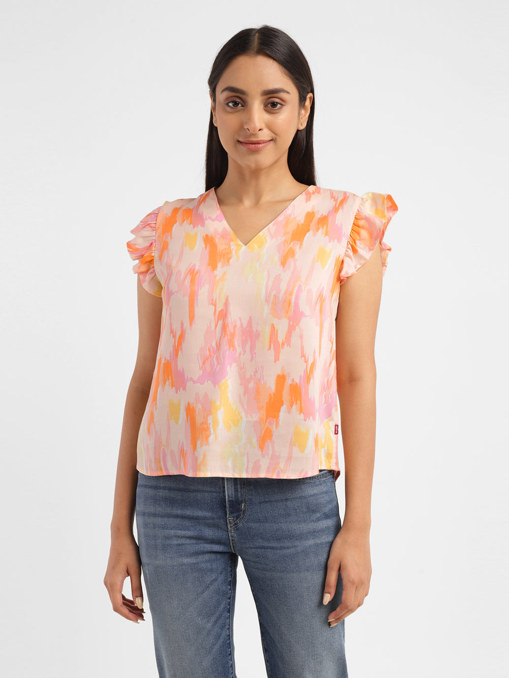 Women's Abstract V Neck Top - a4c99fc3-458c-43f0-8400-ceb1982afdb1 View