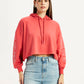 Women's Brand Logo Coral Hooded Sweatshirt - Front View