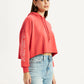 Women's Brand Logo Coral Hooded Sweatshirt - Side View