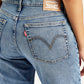 Women's Blue Wedgie Straight Fit Mid Rise Jeans - Detail View