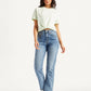 Women's Blue Wedgie Straight Fit Mid Rise Jeans - Styleshot View