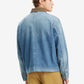 Men's Solid Blue Spread Collar Denim Jacket - 743750be-aaf7-470d-9001-463777257270 View
