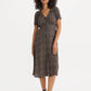 Women's Printed Multicolor Crew Neck Dress - Front View