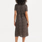 Women's Printed Multicolor Crew Neck Dress - Back View