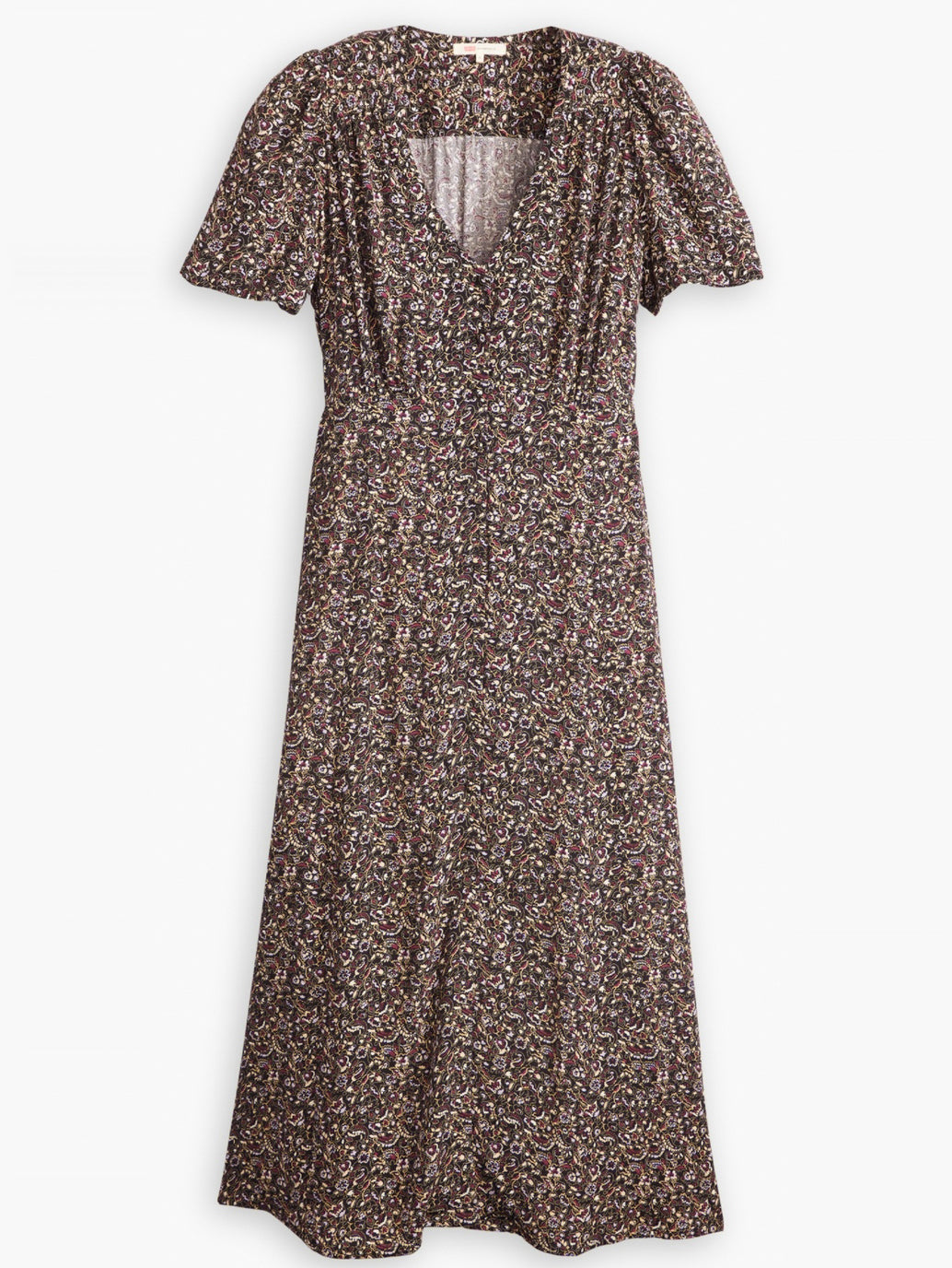 Women's Printed Multicolor Crew Neck Dress - lay View