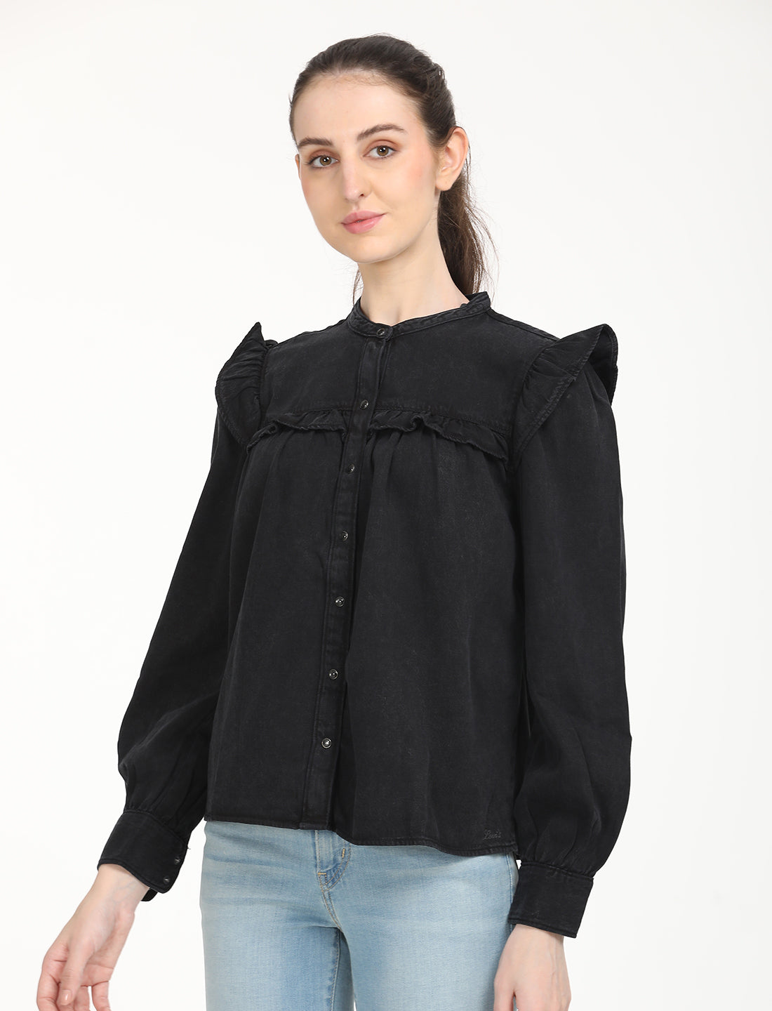 Women's Solid Oversized Shirt - RightSide View