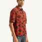 Men's Floral Print Relaxed Fit Camp Shirt - Side View