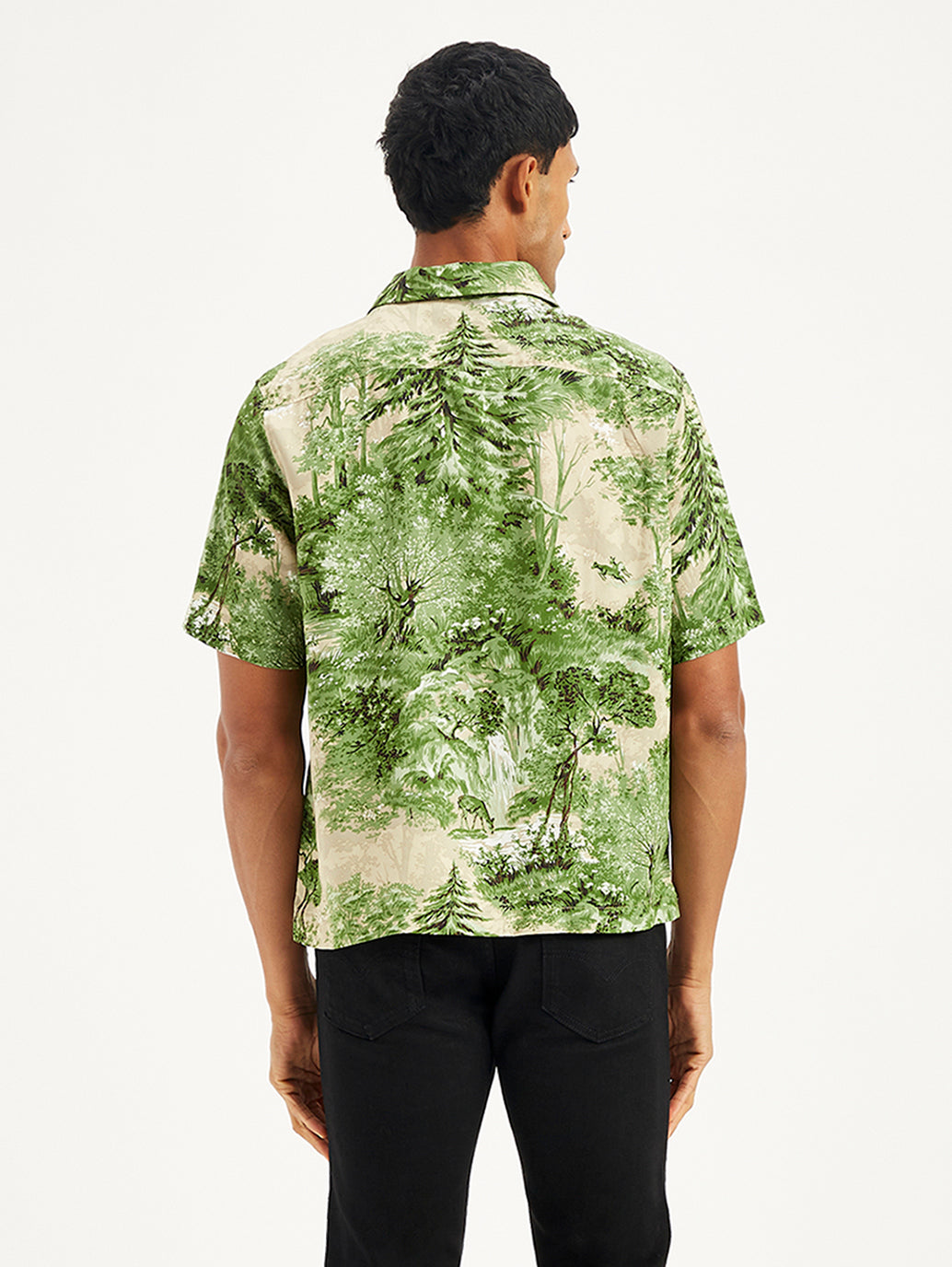 Men's Jacquard Regular Fit Camp Shirt - 639a6a04-ff57-4925-ade5-63514485cc4f View