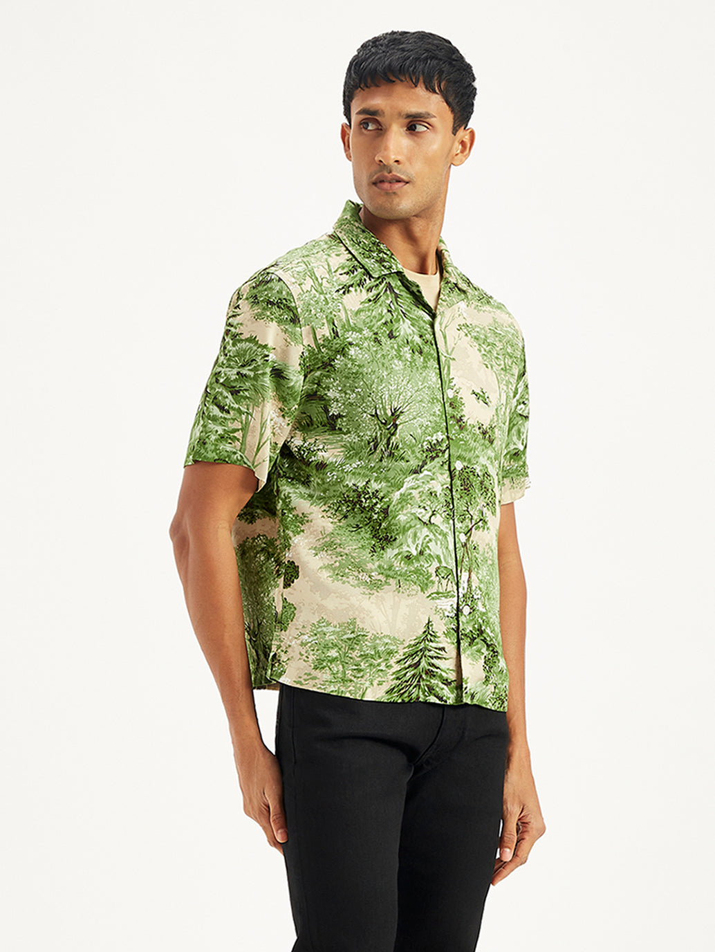 Men's Jacquard Regular Fit Camp Shirt - 563f204b-3e6b-4877-842a-4b5b936feb29 View