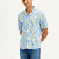 Men's Resort Collar Abstract Relaxed Fit Shirt - Front View