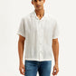 Men's Textured Resort Collar Relaxed Fit Shirt - Front View