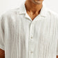 Men's Textured Resort Collar Relaxed Fit Shirt - Detail View