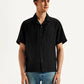 Men's Resort Collar Textured Relaxed Fit Shirt - Front View