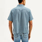 Men's Resort Collar Chevron Relaxed Fit Shirt - Back View