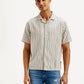 Men's Resort Collar Striped Relaxed Fit Shirt - Front View