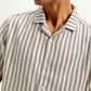 Men's Resort Collar Striped Relaxed Fit Shirt - Detail View