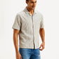 Men's Resort Collar Striped Relaxed Fit Shirt - Side View