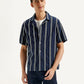 Men's Resort Collar Striped Relaxed Fit Shirt - Styleshot View