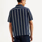 Men's Resort Collar Striped Relaxed Fit Shirt - Back View