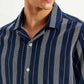 Men's Resort Collar Striped Relaxed Fit Shirt - Detail View
