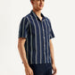 Men's Resort Collar Striped Relaxed Fit Shirt - Side View