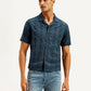 Men's Embroidered Resort Collar Relaxed Fit Shirt - Front View