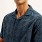 Men's Embroidered Resort Collar Relaxed Fit Shirt - Detail View