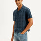 Men's Embroidered Resort Collar Relaxed Fit Shirt - Side View
