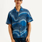 Men's Resort Collar Abstract Relaxed Fit Shirt - Front View