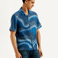 Men's Resort Collar Abstract Relaxed Fit Shirt - Side View