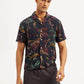 Men's Resort Collar Floral Relaxed Fit Camp Shirt - Front View