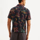 Men's Resort Collar Floral Relaxed Fit Camp Shirt - Back View