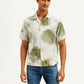 Men's Resort Collar Abstract Relaxed Fit Shirt - Front View