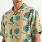 Men's Resort Collar Floral Relaxed Fit Shirt - Detail View