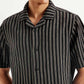 Men's Resort Collar Striped Relaxed Fit Shirt - Detail View