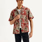 Men's Resort Collar Floral Relaxed Fit Linen Shirt - Styleshot View