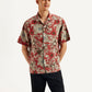 Men's Resort Collar Floral Relaxed Fit Linen Shirt - Front View