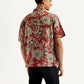 Men's Resort Collar Floral Relaxed Fit Linen Shirt - Back View