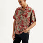Men's Resort Collar Floral Relaxed Fit Linen Shirt - Side View