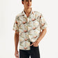 Men's Resort Collar Floral Relaxed Fit Linen Shirt - Styleshot View