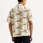 Men's Resort Collar Floral Relaxed Fit Linen Shirt - Back View
