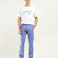 Men's Light Blue Slim Fit Chinos - Styleshot View