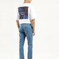 Men's Blue Slim Fit Chinos - Back View
