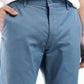 Men's Blue Slim Fit Chinos - Detail View