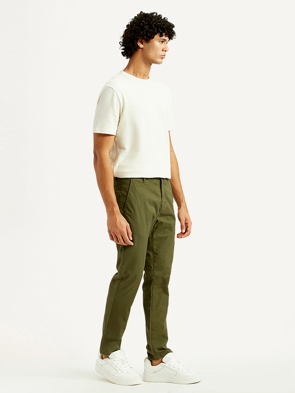 Men's 511 Olive Green Slim Fit Mid Rise Chinos - Side View